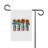 Garden & House Banner, patriotic US National sunflower flag design for outdoor stylish American garden decor