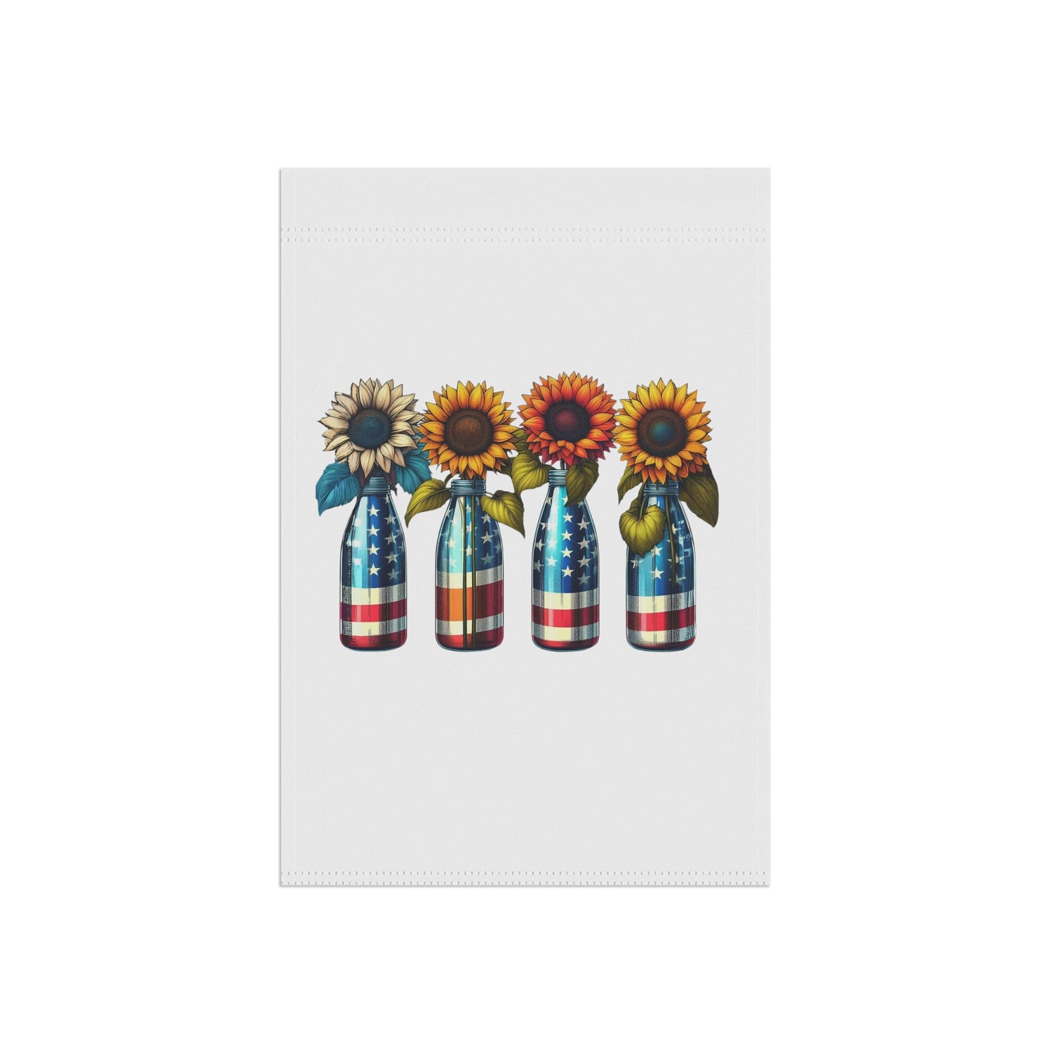 Garden & House Banner, patriotic US National sunflower flag design for outdoor stylish American garden decor