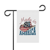 Garden & House Banner, Made In America Patriotic Home Garden Display, Independence Day Celebration Outdoor Banner, Proud American Flag Decor