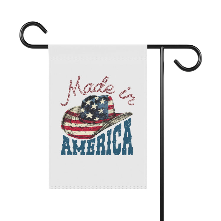 Garden & House Banner, Made In America Patriotic Home Garden Display, Independence Day Celebration Outdoor Banner, Proud American Flag Decor