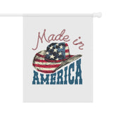Garden & House Banner, Made In America Patriotic Home Garden Display, Independence Day Celebration Outdoor Banner, Proud American Flag Decor