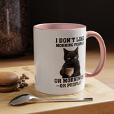 Accent Coffee Mug (11, 15oz), black cat sarcastic humorous saying everyday kitchen coffee tea color accent funny gift mug