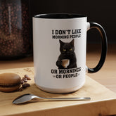 Accent Coffee Mug (11, 15oz), black cat sarcastic humorous saying everyday kitchen coffee tea color accent funny gift mug