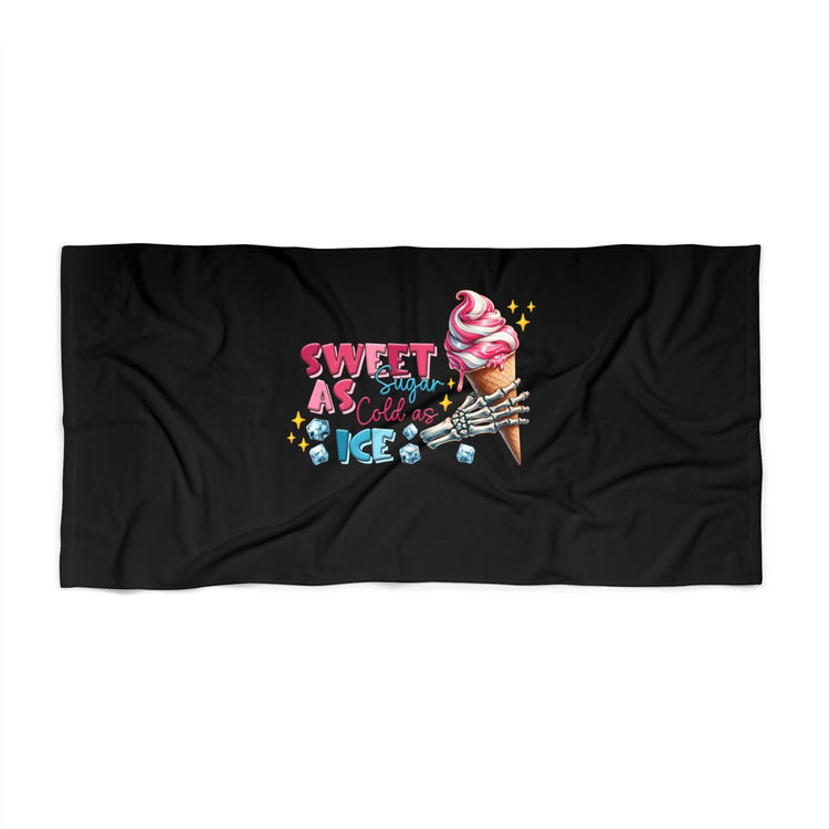 Beach Towel, Lush Soft Thick Black Customized Vivid Color Humorous Print Cotton Oversized Beach Towel