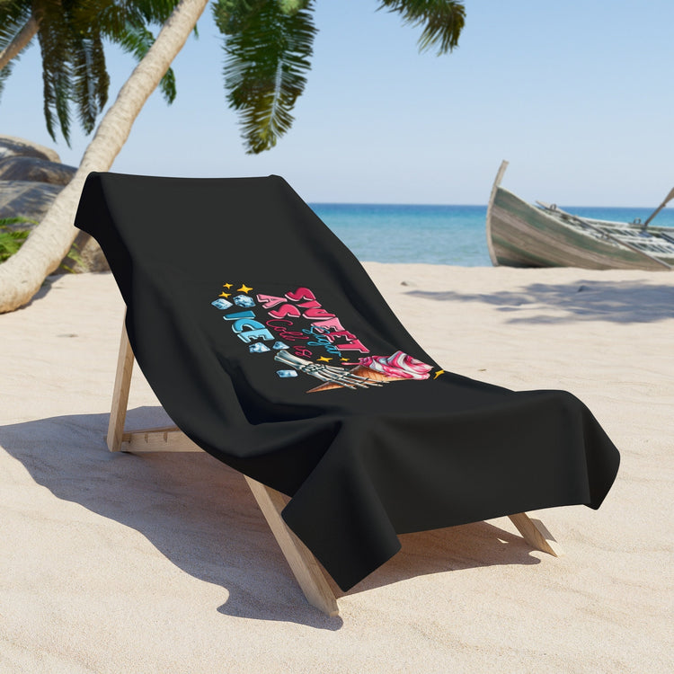 Beach Towel, Lush Soft Thick Black Customized Vivid Color Humorous Print Cotton Oversized Beach Towel