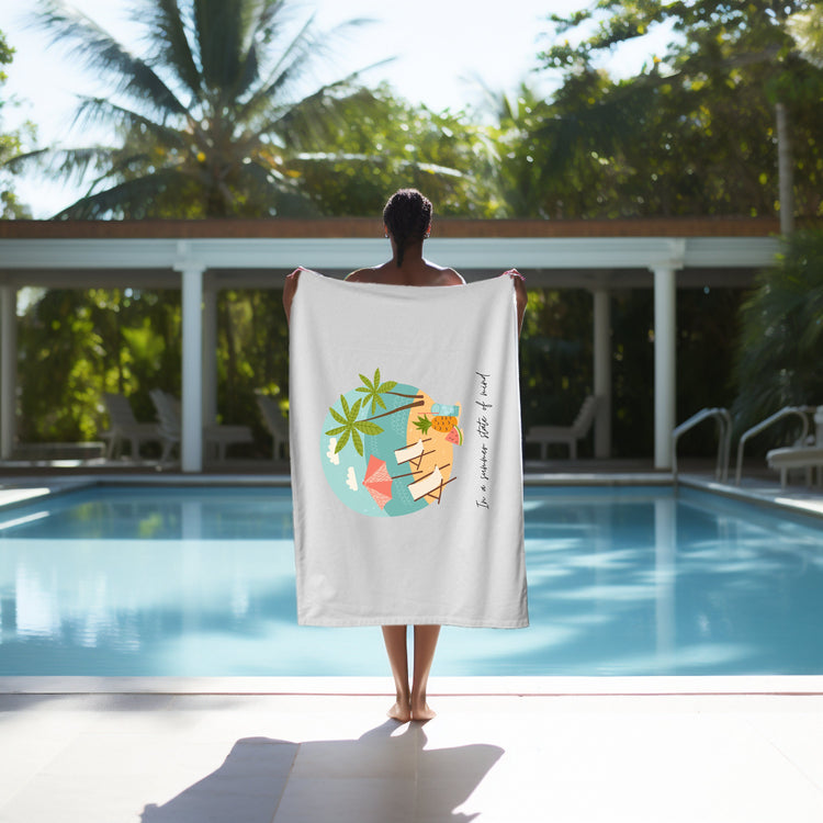 Beach Towel, Oversized bright uplifting relaxing thick custom summer travel soft lush beach towel