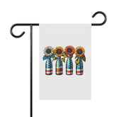 Garden & House Banner, patriotic US National sunflower flag design for outdoor stylish American garden decor