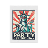 Garden & House Banner, party in the USA Statue of Liberty funny humorous decorative front yard garden flag post stand outside decor