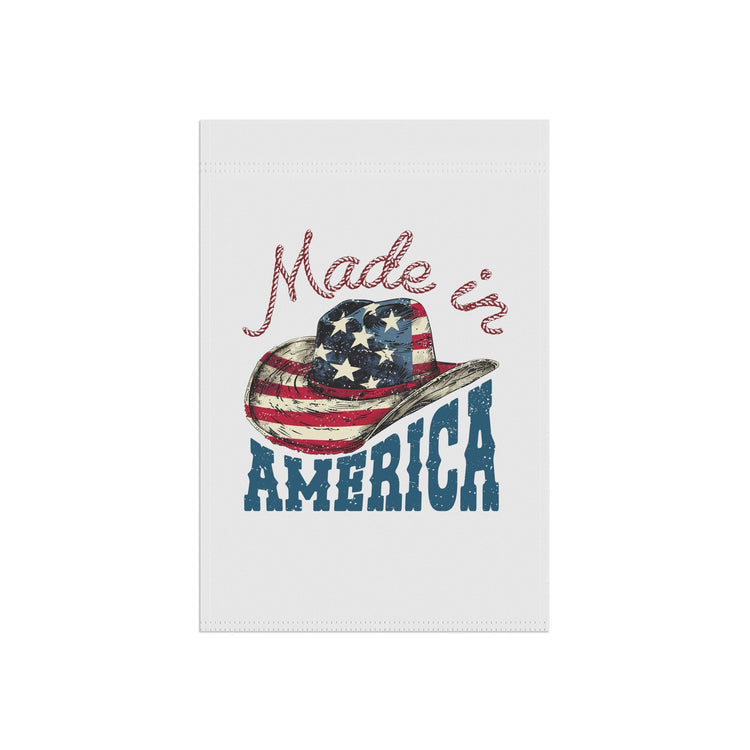 Garden & House Banner, Made In America Patriotic Home Garden Display, Independence Day Celebration Outdoor Banner, Proud American Flag Decor