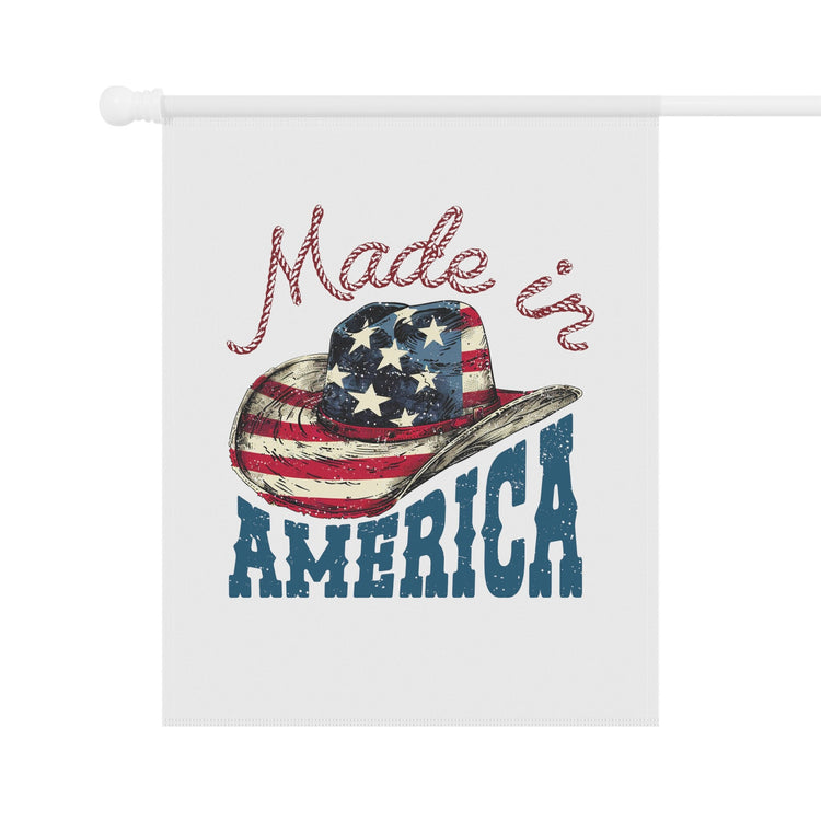 Garden & House Banner, Made In America Patriotic Home Garden Display, Independence Day Celebration Outdoor Banner, Proud American Flag Decor