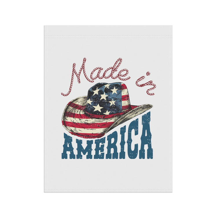 Garden & House Banner, Made In America Patriotic Home Garden Display, Independence Day Celebration Outdoor Banner, Proud American Flag Decor