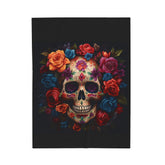 Velveteen Blanket, Day of the Dead, Dia de los Muertos, Sugar Skull, Boyfriend blanket, Spooky Blanket, Gothic Blanket, Halloween