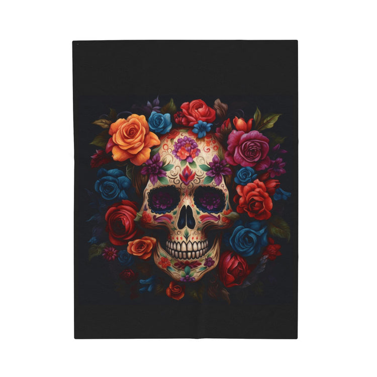 Velveteen Blanket, Day of the Dead, Dia de los Muertos, Sugar Skull, Boyfriend blanket, Spooky Blanket, Gothic Blanket, Halloween