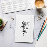 Hardcover bound notebook, Christian inspiration spiritual faith belief daily affirmation minimilist everyday writing journal