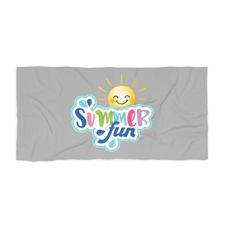 Beach Towel, Oversized Happy Sunny bright colorful Sand Beach Vacation Travel Towel