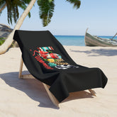 Beach Towel, Summer Love Black Everyday Colorful Large Terry Cloth Lush Fun Beach Sand Towel