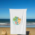 Beach Towel, Oversized bright uplifting relaxing thick custom summer travel soft lush beach towel