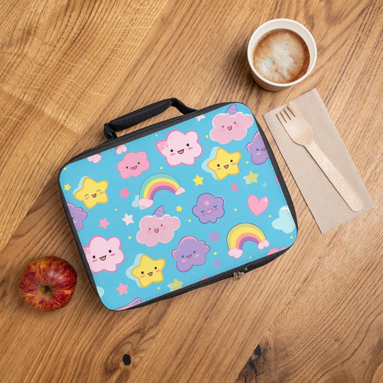 Lunch Bag, Preschool kindergarten elementary adorable rainbow star colorful pastel child school age appropriate everyday snack lunch box