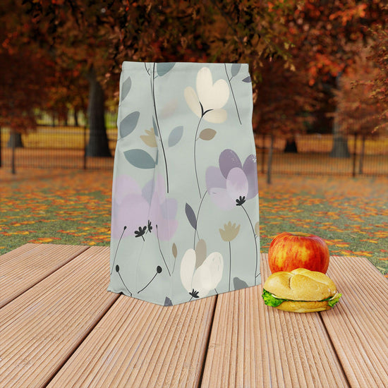 Bolsa de almuerzo de poliéster, fácil de abrir, con diseño floral, ideal para viajes, meriendas y comida, ideal para todas las edades.