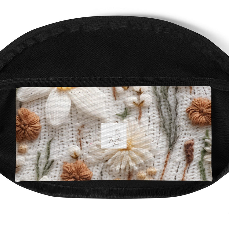 Fanny Pack, crotchet floral everyday casual school work fashion style wallet credit cards cell phone makeup all pupose hands free pouch