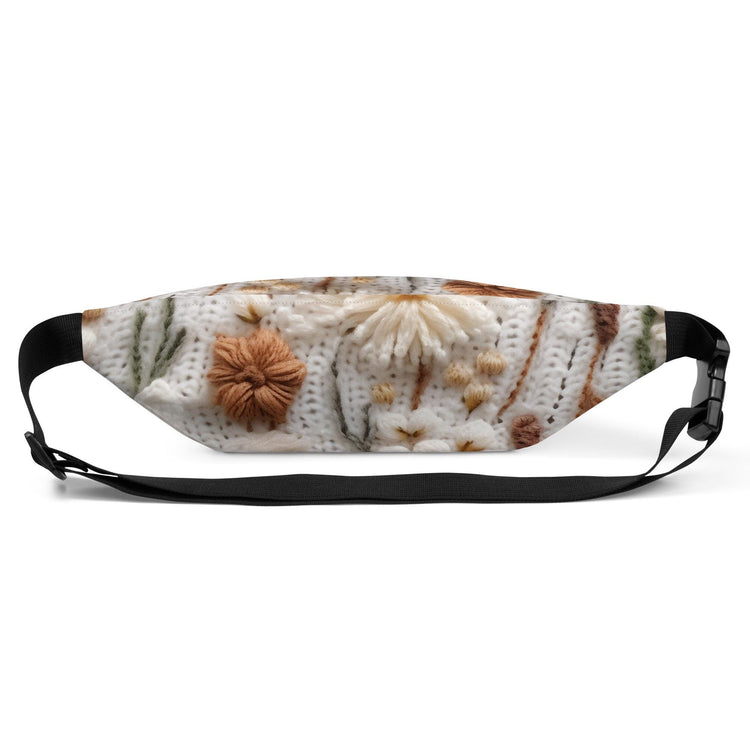 Fanny Pack, crotchet floral everyday casual school work fashion style wallet credit cards cell phone makeup all pupose hands free pouch