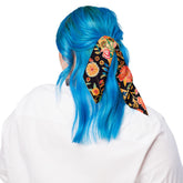 All-over print bandana, pretty crochet floral design print multifunction everyday school work home stylish minimilist kerchief wrap bandana