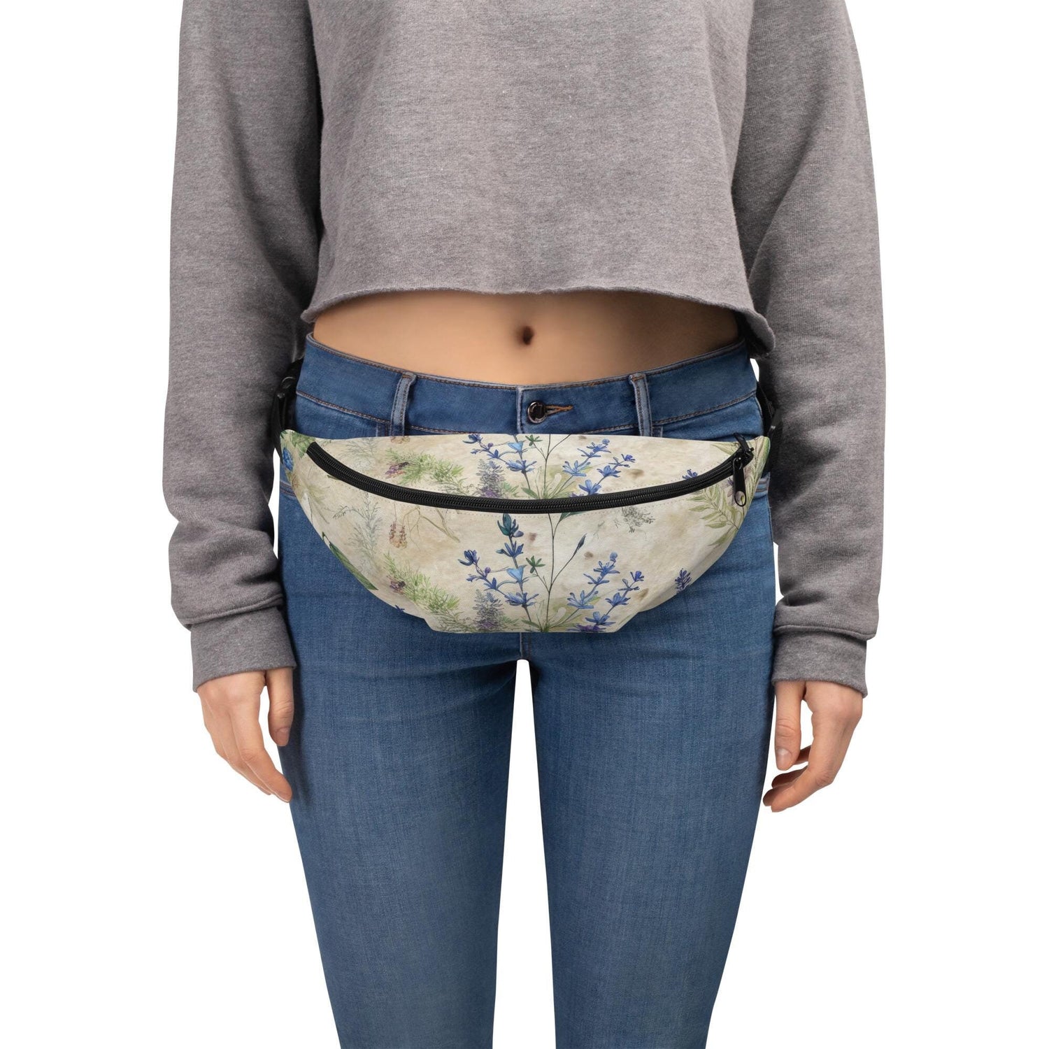 Fanny Pack, Lavendar floral conventional roomy all purpose on the go accesory travel work school fun waistline pouch