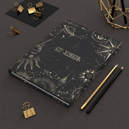 Hardcover Journal Matte, Celestial everyday positive tarot meditation personal stylish customized sturdy writing notebook pad