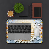Desk Mat, Beautiful 3D bright colorful floral print office dorm home computer keyboard mouse desk pad