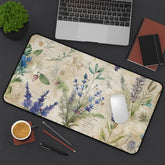 Desk Mat, lavendar floral print back to school college work home office thick keyboard mouse practical desk pad