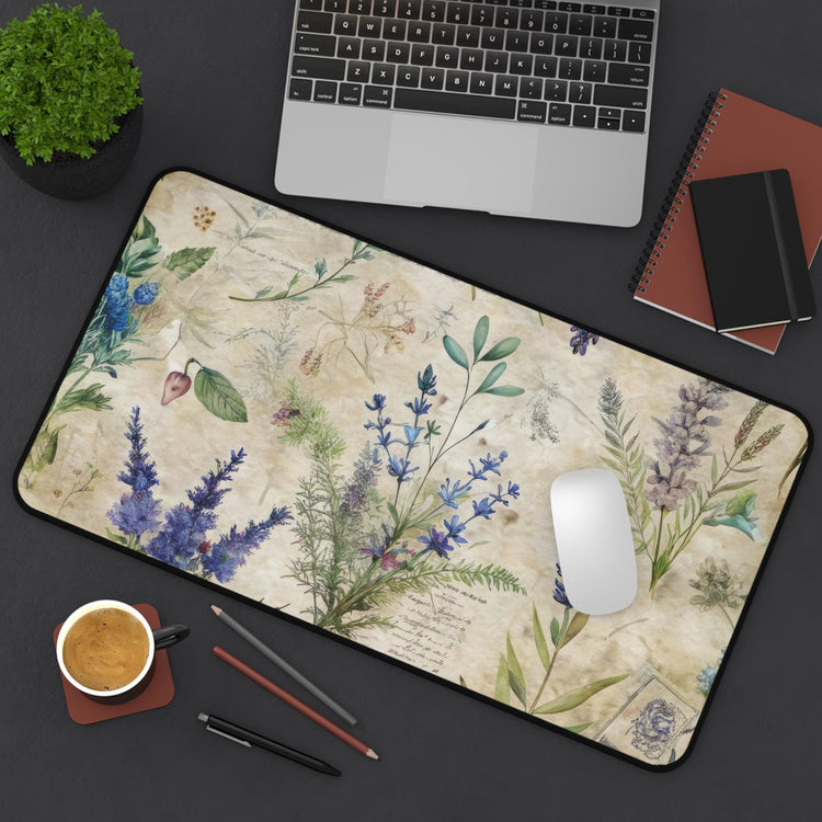 Desk Mat, lavendar floral print back to school college work home office thick keyboard mouse practical desk pad
