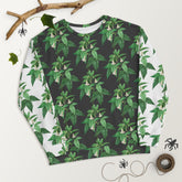 Unisex Sweatshirt, casual green white floral AOP designer stylish back to school wear to office smooth make a statement shirt