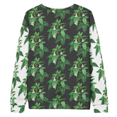 Unisex Sweatshirt, casual green white floral AOP designer stylish back to school wear to office smooth make a statement shirt