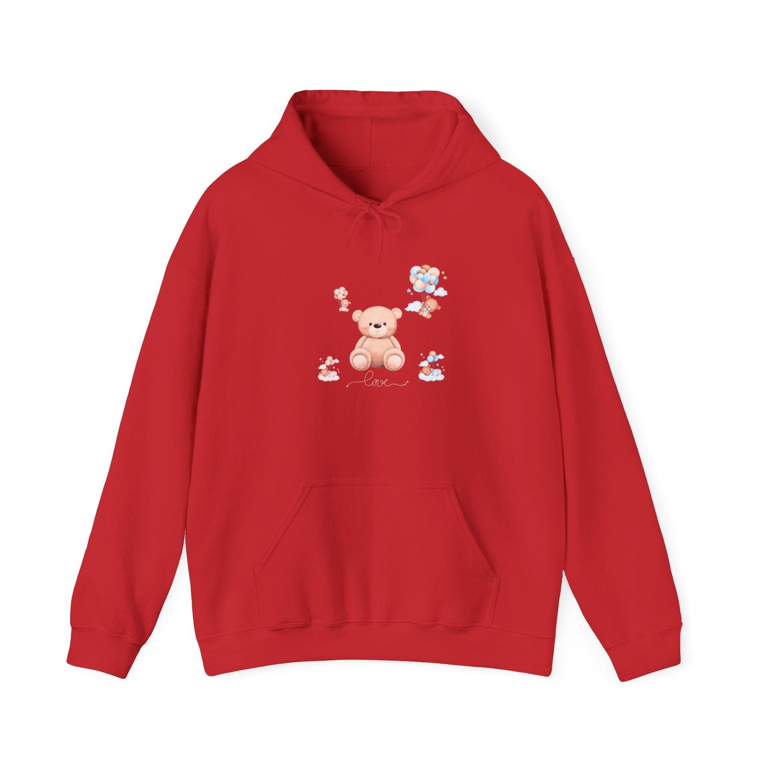 Unisex Heavy Blend Hooded Sweatshirt, Back to school soft cozy casual cute minimalist teddy bear hoodie sweater for her or him
