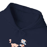 Unisex Heavy Blend Hooded Sweatshirt, Back to school soft cozy casual cute minimalist teddy bear hoodie sweater for her or him