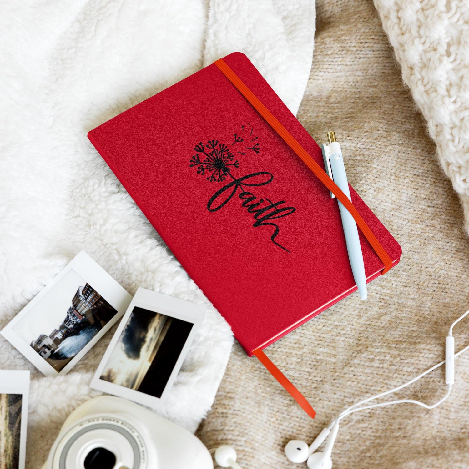 Hardcover bound notebook, Christian inspiration spiritual faith belief daily affirmation minimilist everyday writing journal