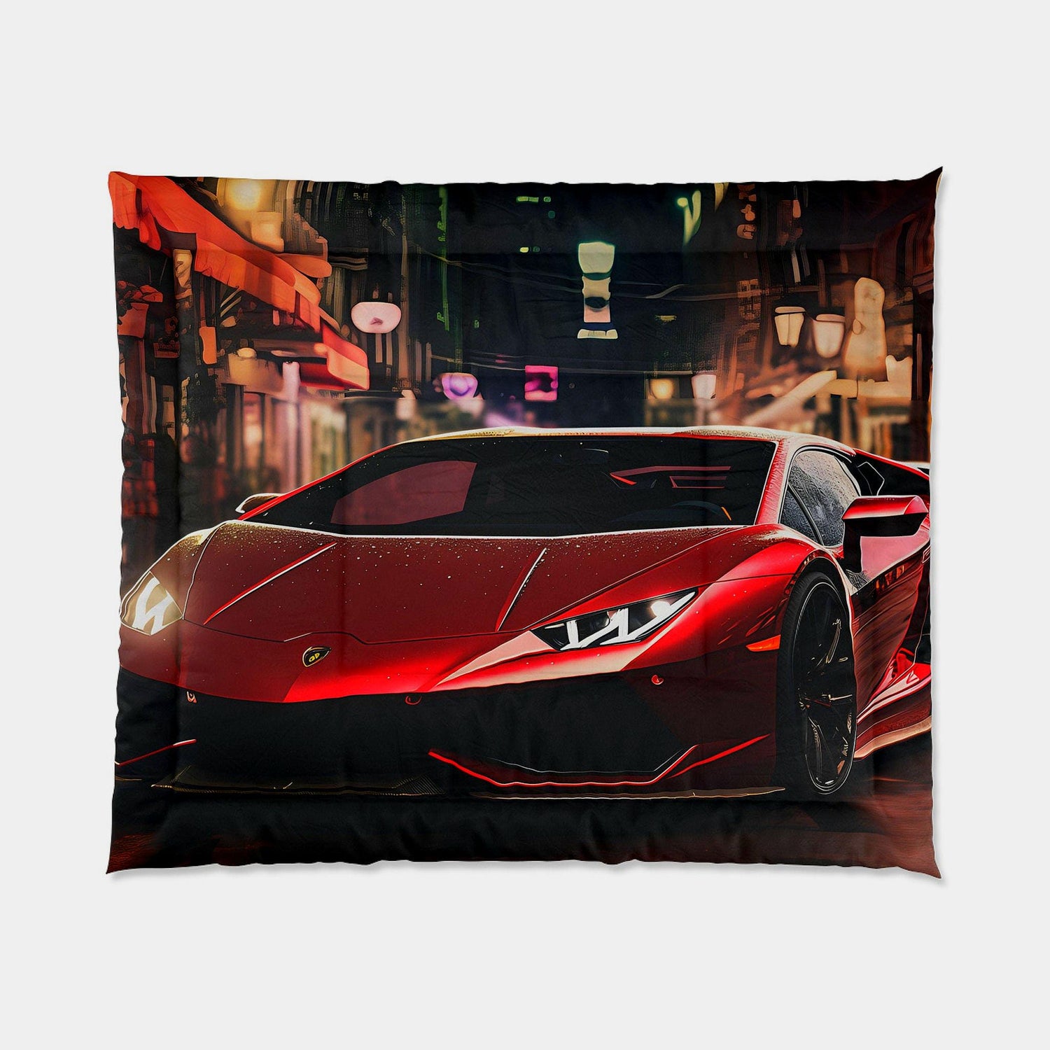 Comforter, Red Lamborghini, Designer Comforter, Male Bedroom Decor, Cozy Warm Comforter, Bed Comforter, Stylish Blanket