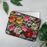 Laptop Sleeve, Bright floral crotchet simple fashion style back to school workplace everyday on the road computer ipad carrying case cover