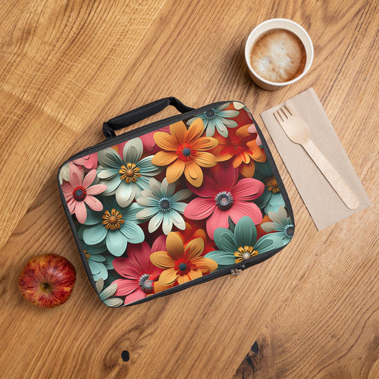 Bolsa de almuerzo, bonita, vibrante, colorida, floral, informal, para oficina, escuela, estilo moderno, para uso diario, almuerzo, merienda, gourmet, caja protectora