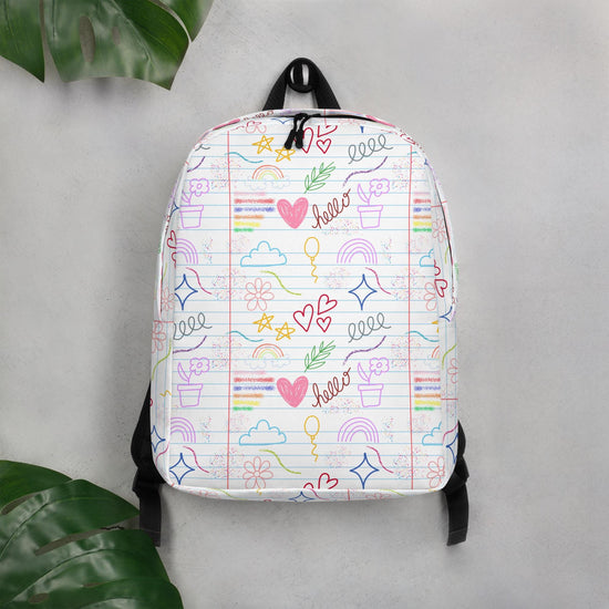 Minimalist Backpack, Young child back to school all purpose elementary preschool computer ipad crayons pencils carrying book bag