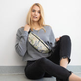 Fanny Pack, Lavendar floral conventional roomy all purpose on the go accesory travel work school fun waistline pouch