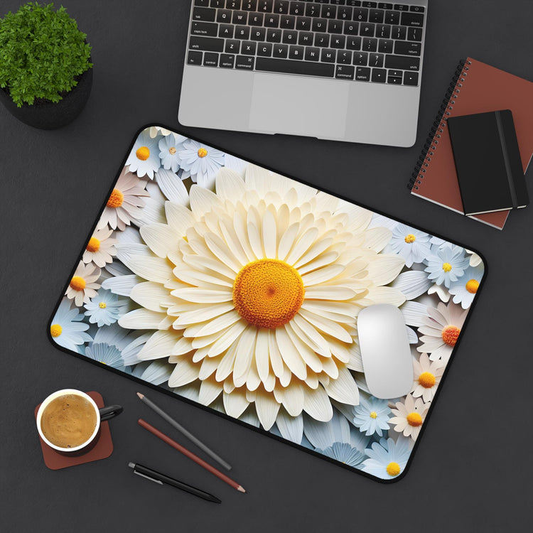 Desk Mat, Beautiful 3D bright colorful floral print office dorm home computer keyboard mouse desk pad