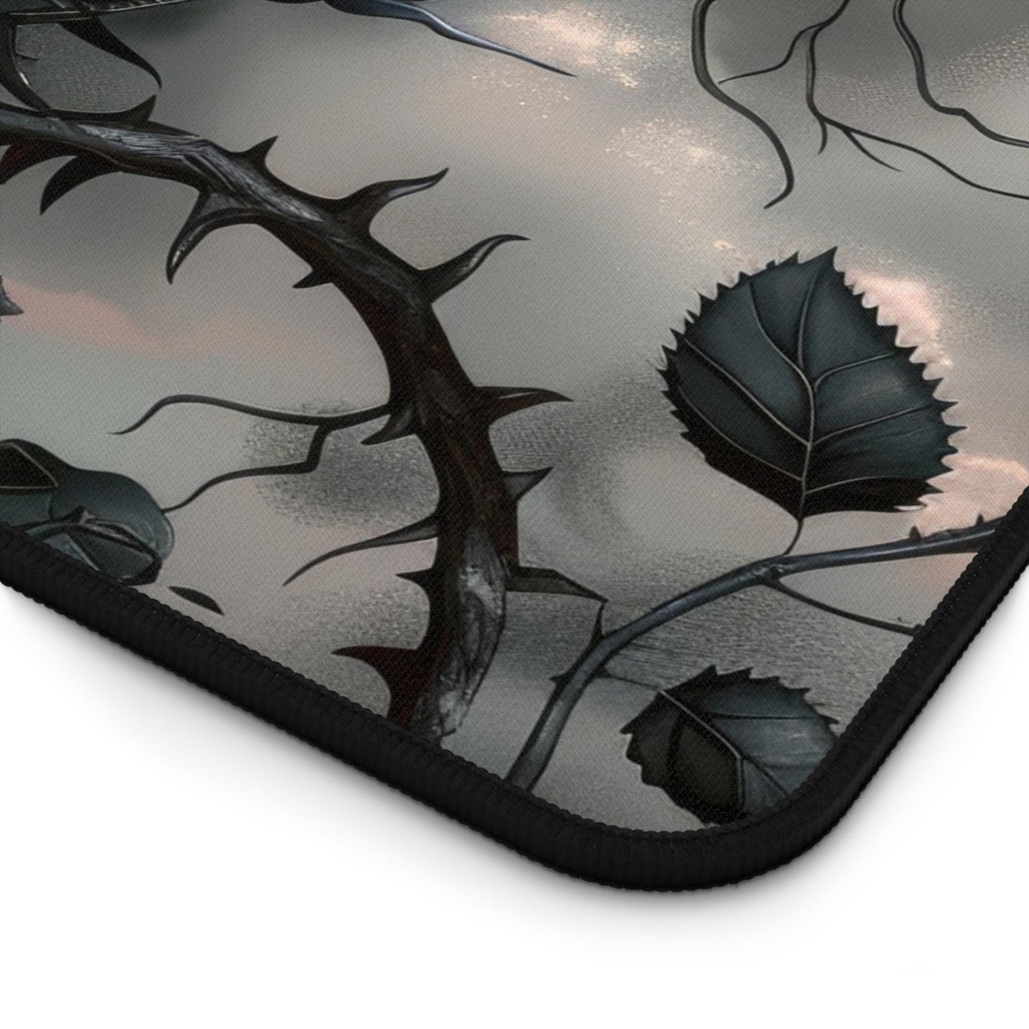 Desk Mat, Bats and Roses cool gothic style red rose black thorn design dorm work office home keypad mouse desk pad great for student