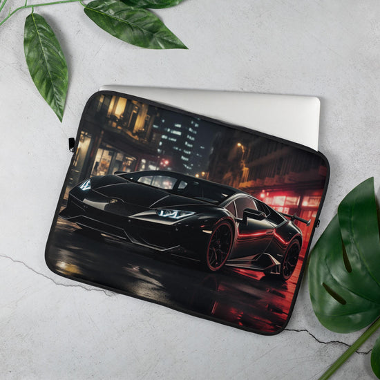 Laptop Sleeve, Black Lamborghini light sleek back to school fashion dorm room work office carry pouch cover