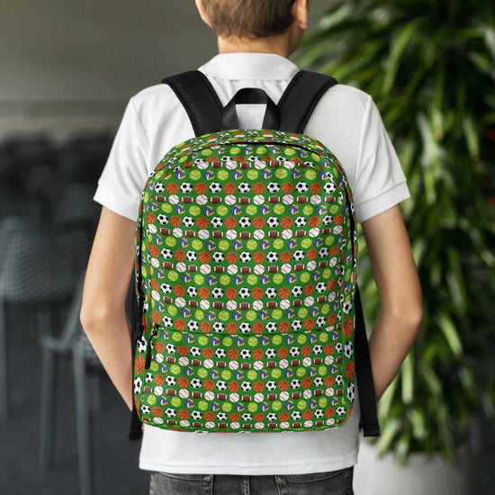 Backpack, young child sports AOP pattern design for everyday school classroom trip great gift for boy