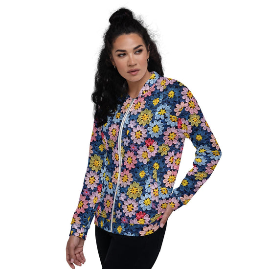 Unisex Bomber Jacket, Stylish crochet classy casual dressy elegant feel pair with jeans skirt or over dress hoodie or anything simple coat