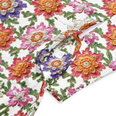 All-over print long sleeve midi dress, pretty colorful crotchet all over classy casual traditional pattern design all occasion clothing wear