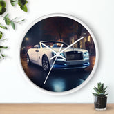 Wall Clock, Rolls-Royce white stylish timepiece fancy luxury high-end designer room decor Wall Clock gift for him