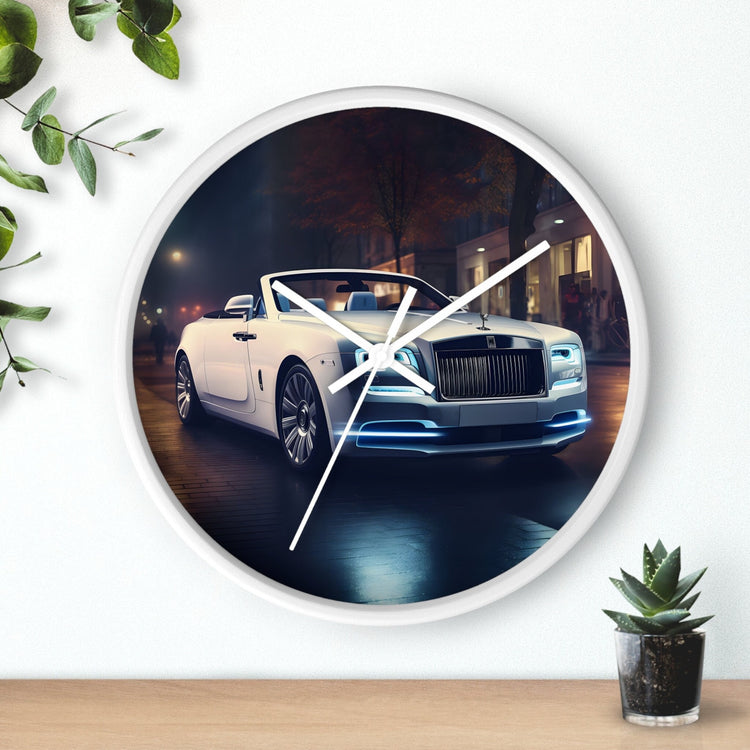 Wall Clock, Rolls-Royce white stylish timepiece fancy luxury high-end designer room decor Wall Clock gift for him