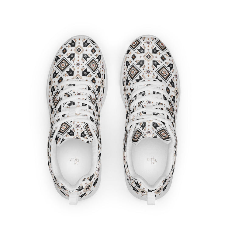 Women’s athletic shoes, Tribal all over print pattern design casual sport school work walking comfy soft lace up stylish tennis shoe